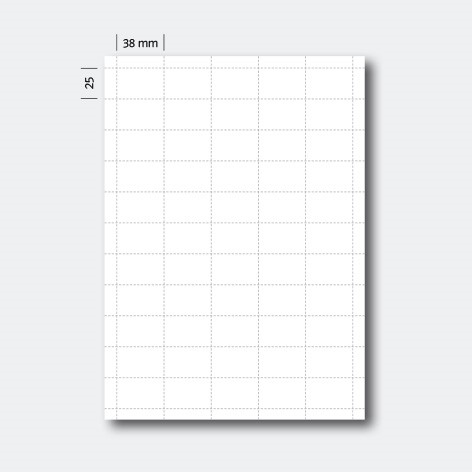 Regaletikett 25 x 38 (38mm breit)  weiß MICROPERFORATION