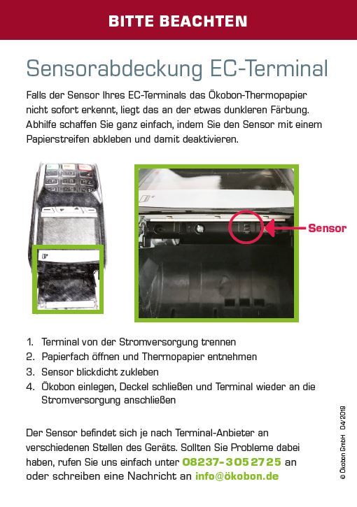 Info Sensorabdeckung mit 2 Sensoraufklebern