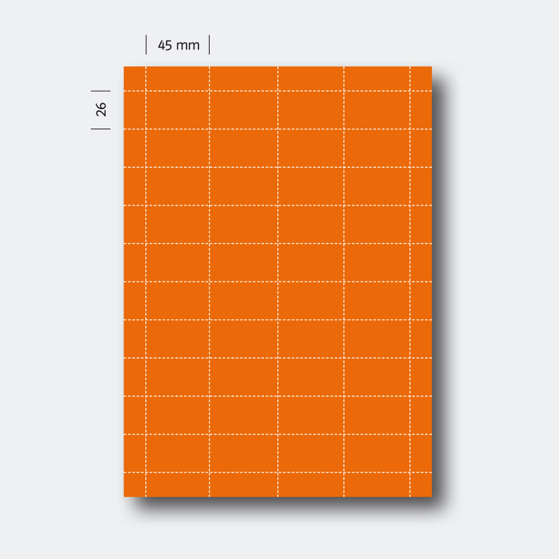 Regaletikett 26 x 45 orange