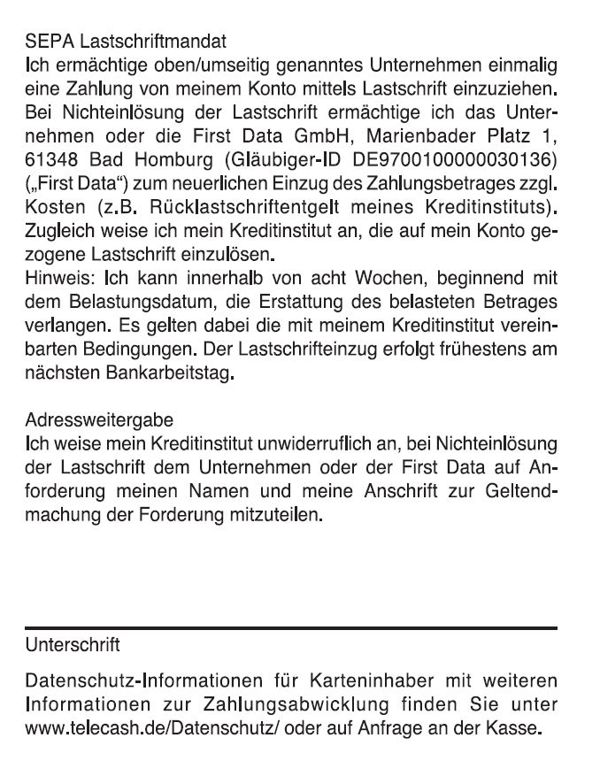 Ökobon 40 Rollen 80/80m/12 mit First Data Lastschrifttext