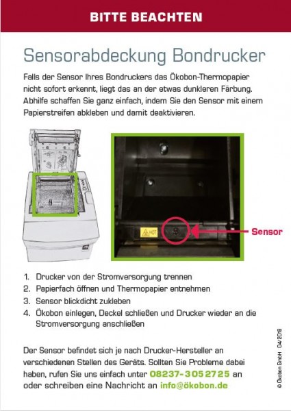 Info Sensorabdeckung mit 2 Sensoraufklebern